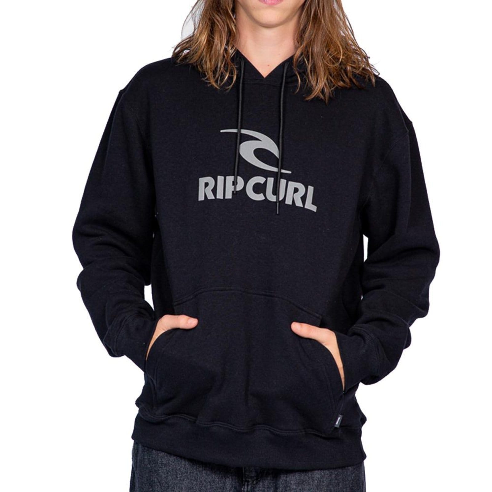 Moletom Rip Curl Canguru Puff Icon Logo WT25 Masculino Black