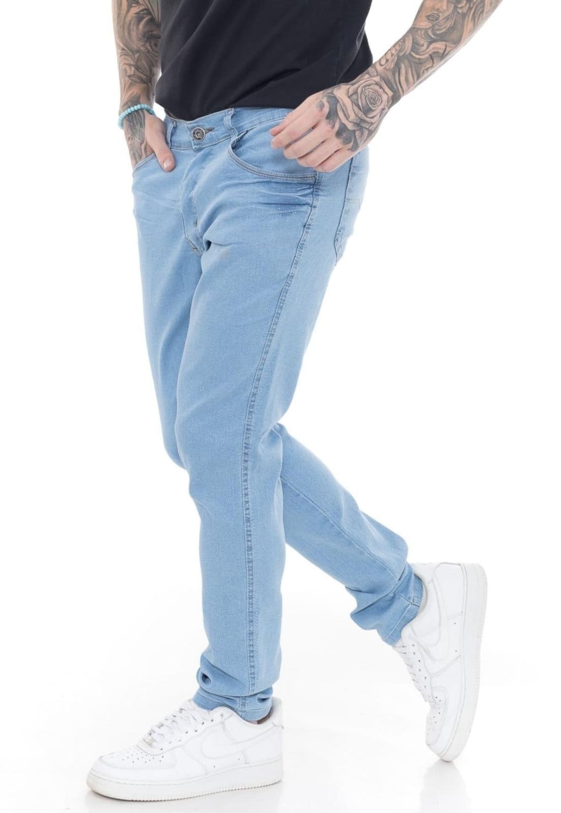 Calça Masculina Tempo Hábil Super Skinny Delave Fashion Claro