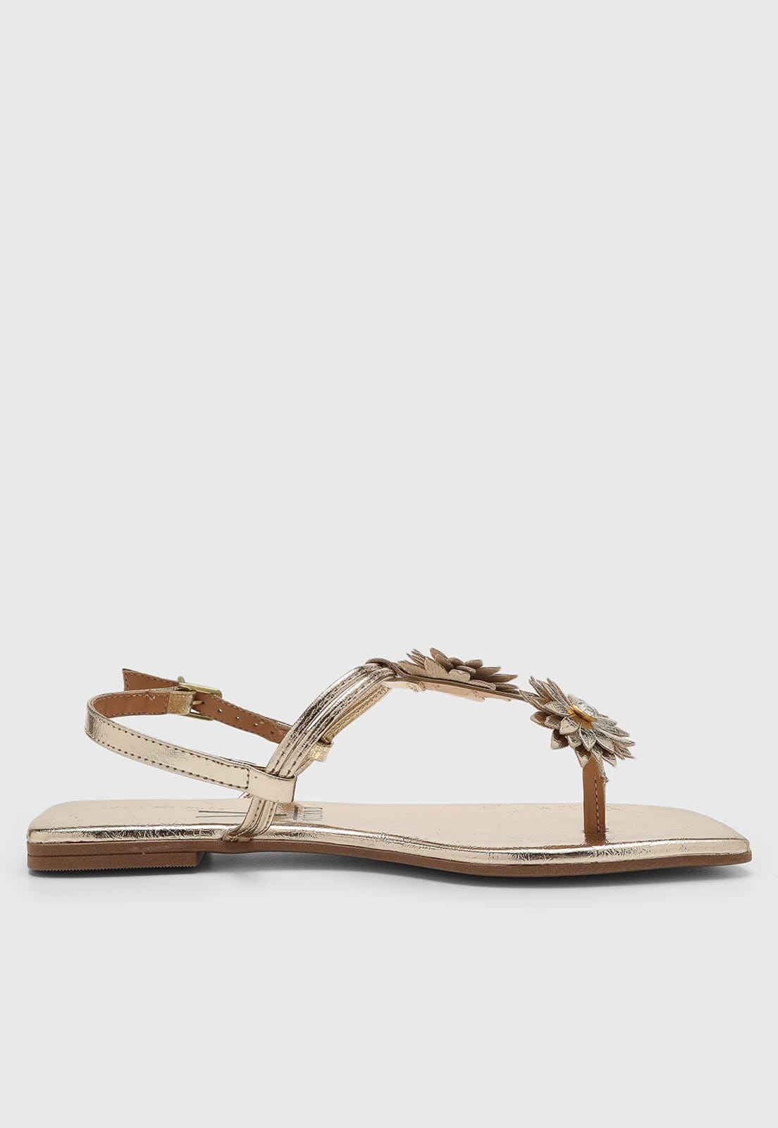 Vista 2 Rasteira Feminina Vizzano Aplicação Floral VIZZANO dourado