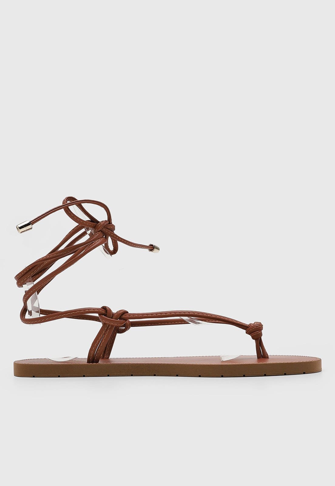 Vista 2 Rasteira Feminina Anacapri Tiras Amarração Anacapri marrom