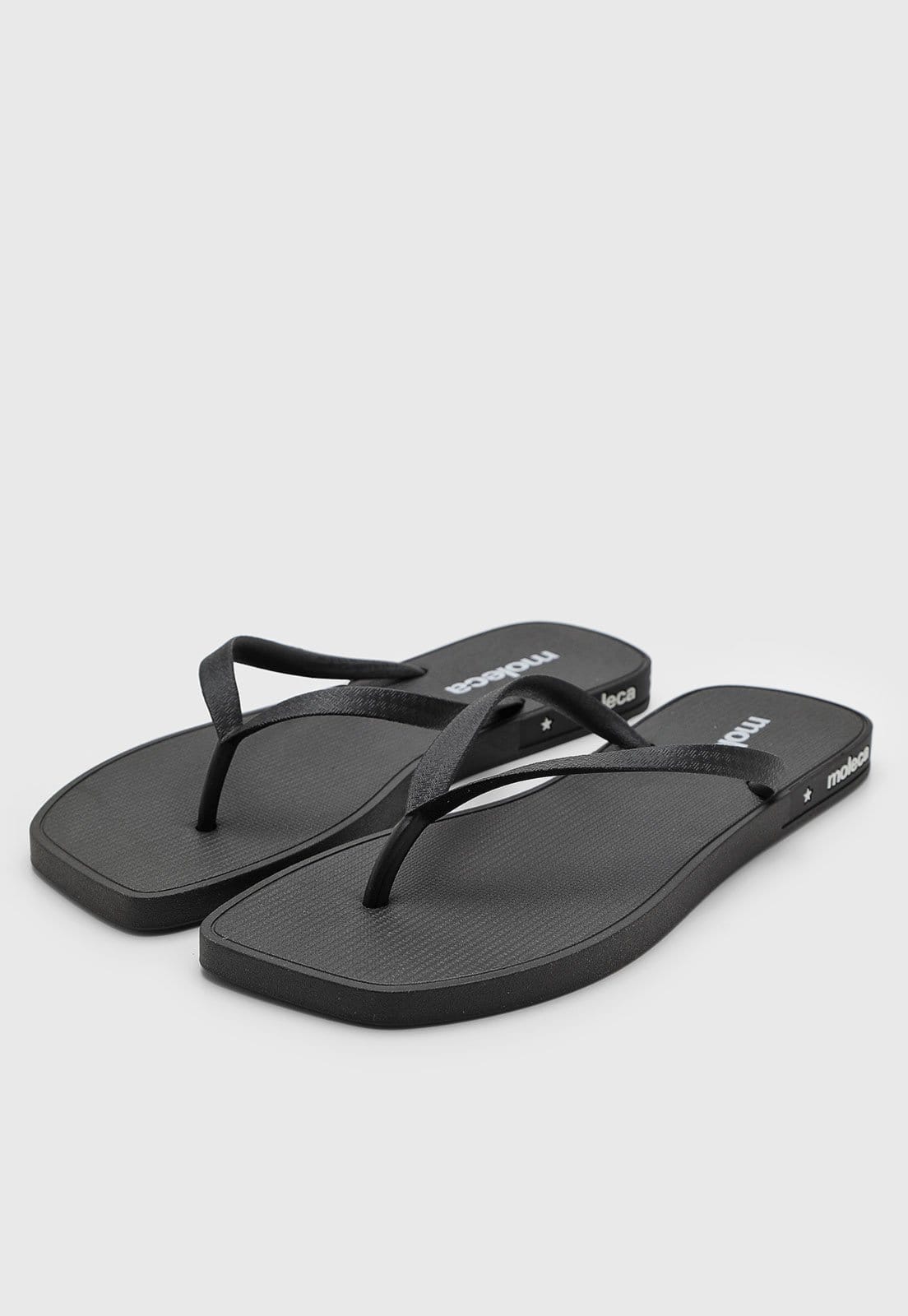 Vista 2 Chinelo Feminino Moleca Ponta Quadrada MOLECA preto