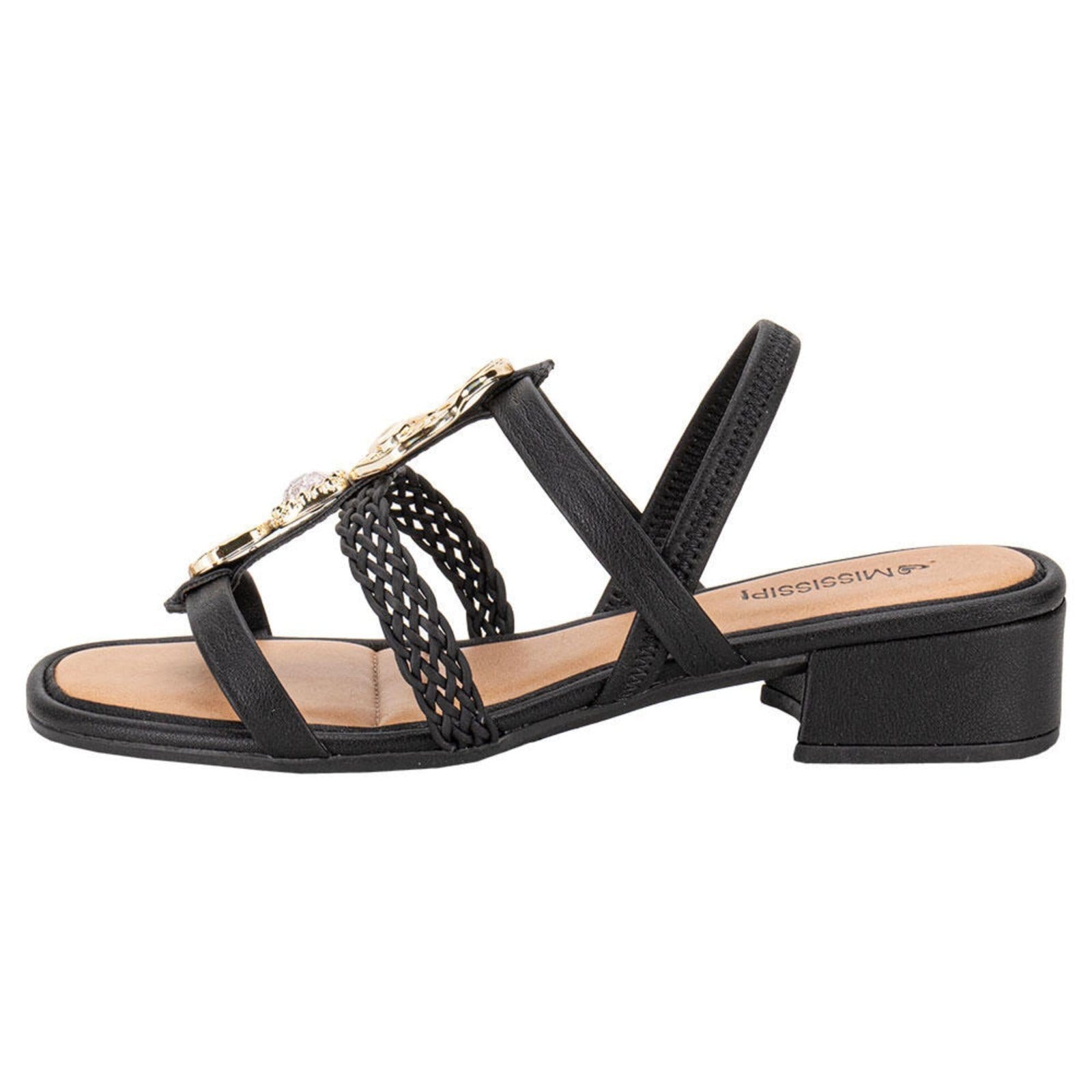 Vista 2 Sandália Feminina Salto Grosso Mississipi Mc782 0640782 MISSISSIPI preto