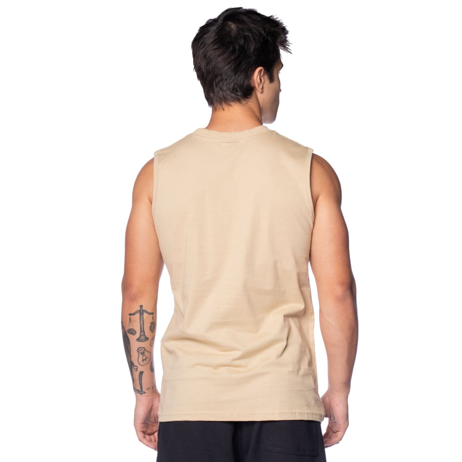 Regata Masculina Gangster Estampa Linhas Caqui - 2