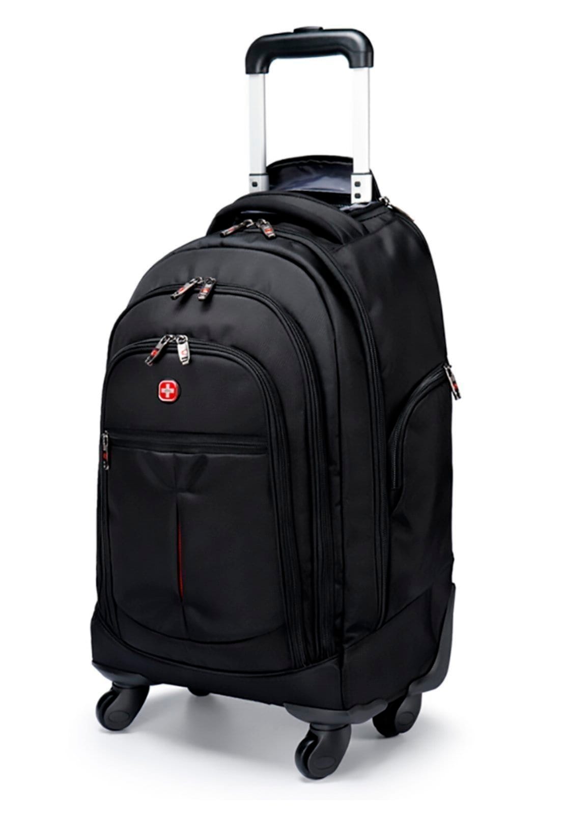 Vista 2 Mochila Mala de Rodinhas 360 Executiva Premium Crossgear preto