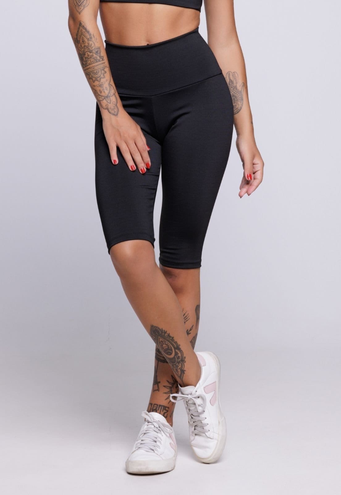 Bermuda Vekyo Legging Fitness Preta