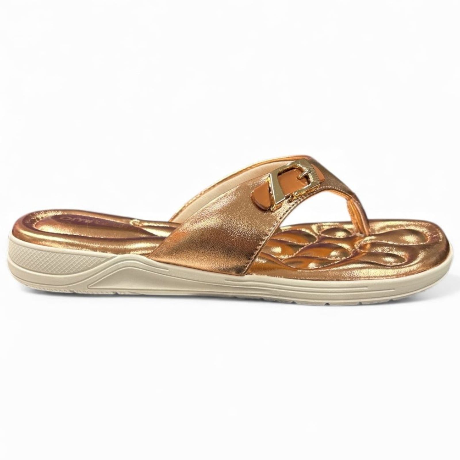 Vista 2 Sandália Feminina Comfortflex Metal Rose 248 Comfortflex rosê rose