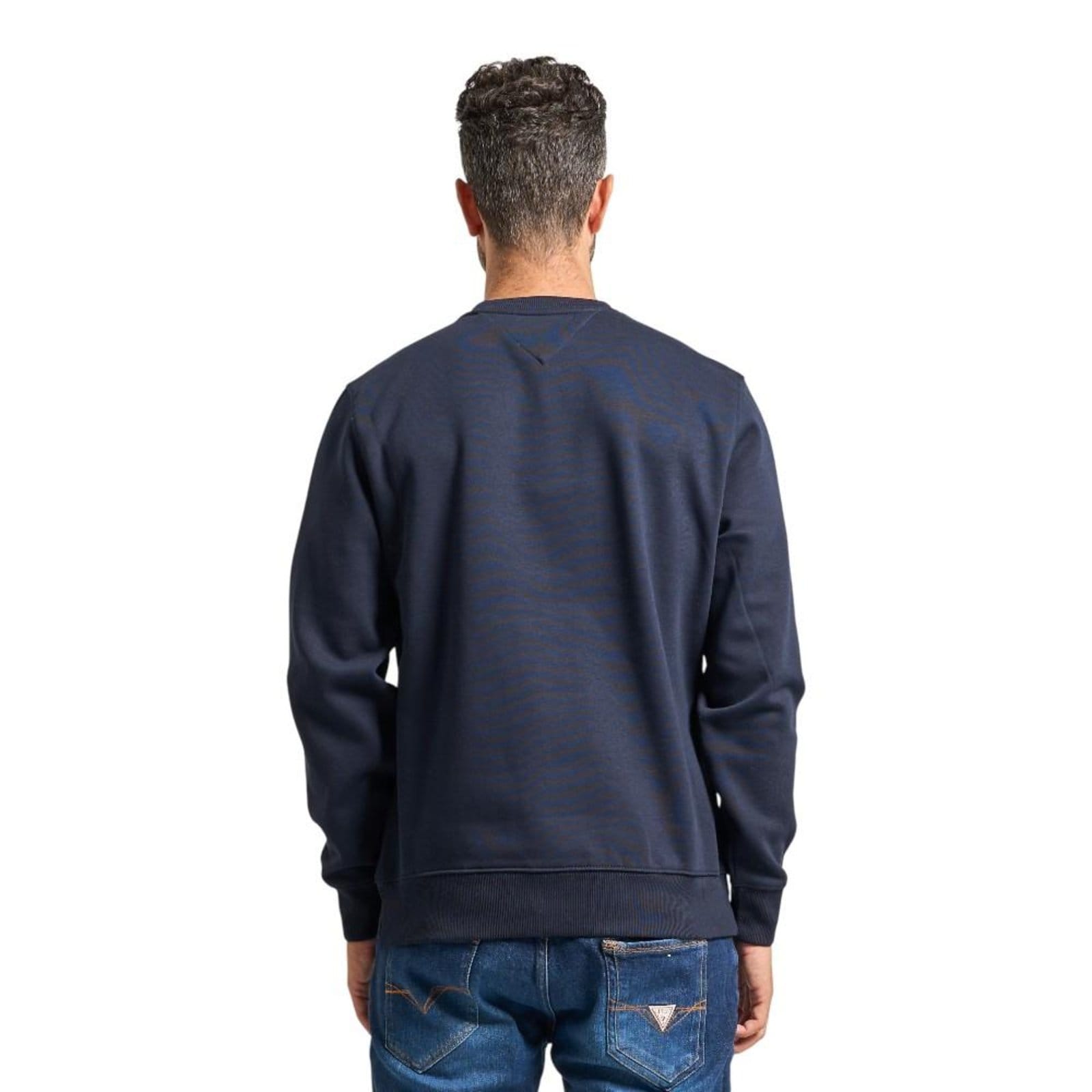 Vista 2 Moletom Tommy Hilfiger Small Crest Outline Crew Neck Marinho Tommy Hilfiger azul marinho