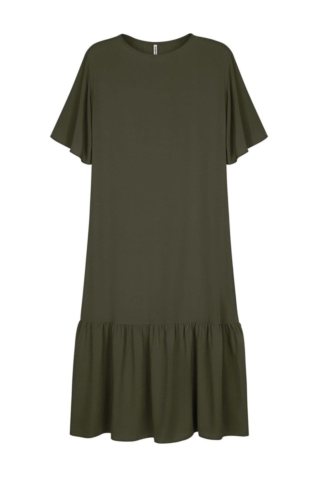 Vista 2 Vestido Feminino Com Decote Canoa Marialícia Marialícia verde