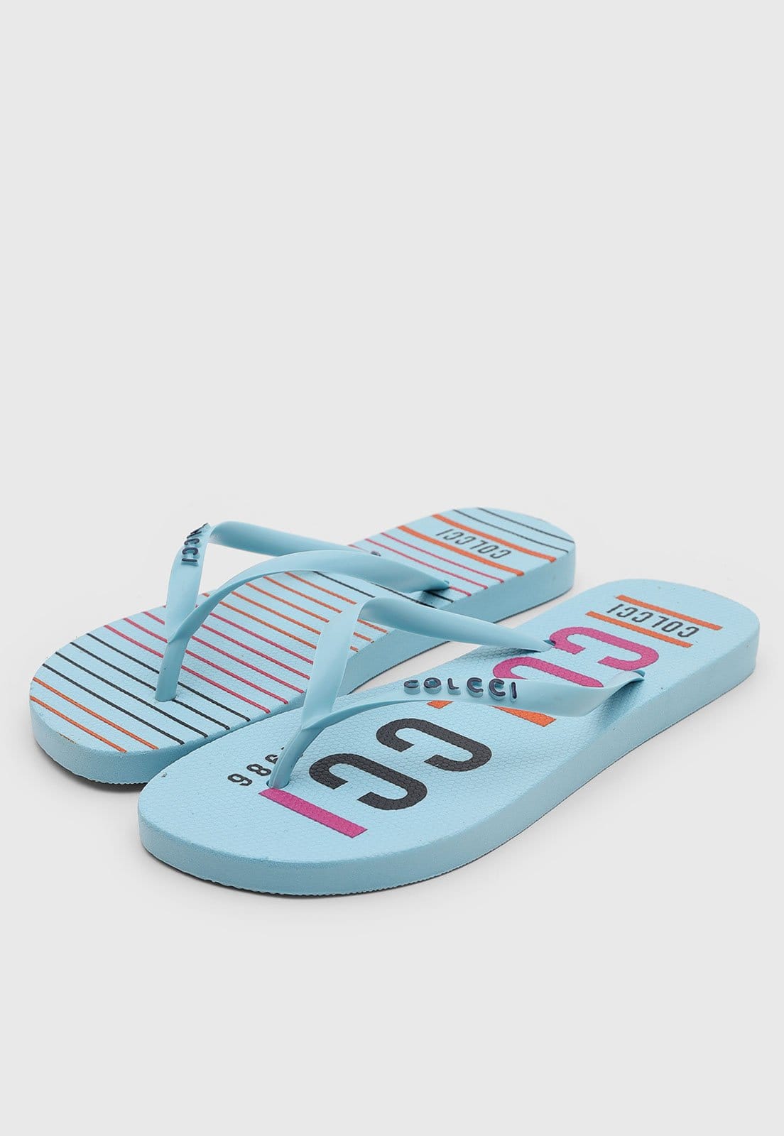 Vista 2 Chinelo Feminino Colcci Estampado Claro Colcci azul