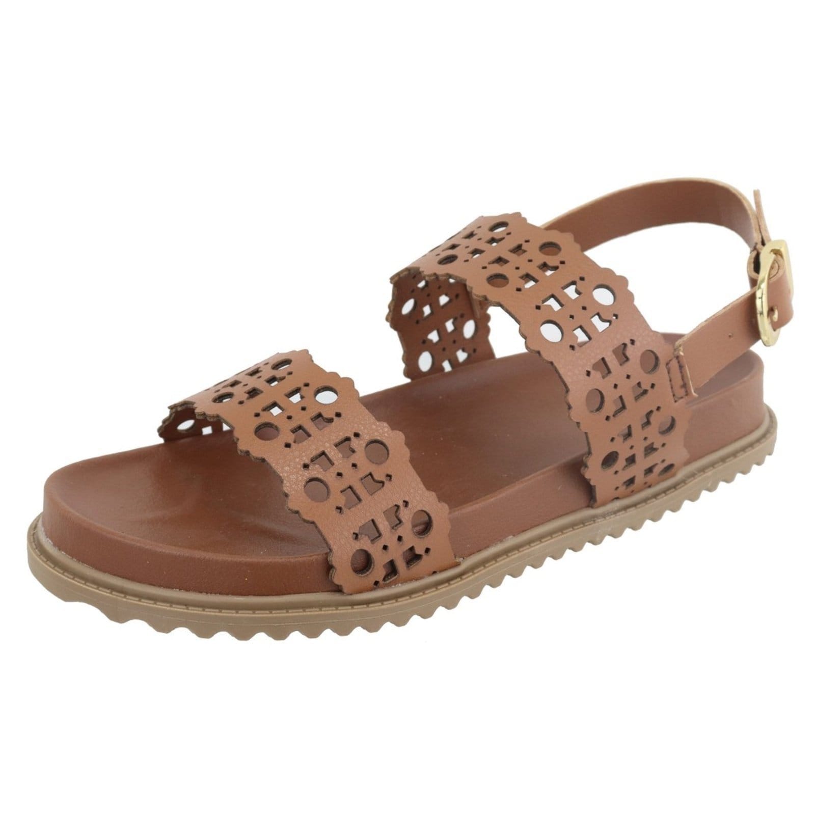 Sandália Papete Feminina Paula B Com Recortes a Laser E Amarração No Tornozelo Conforto