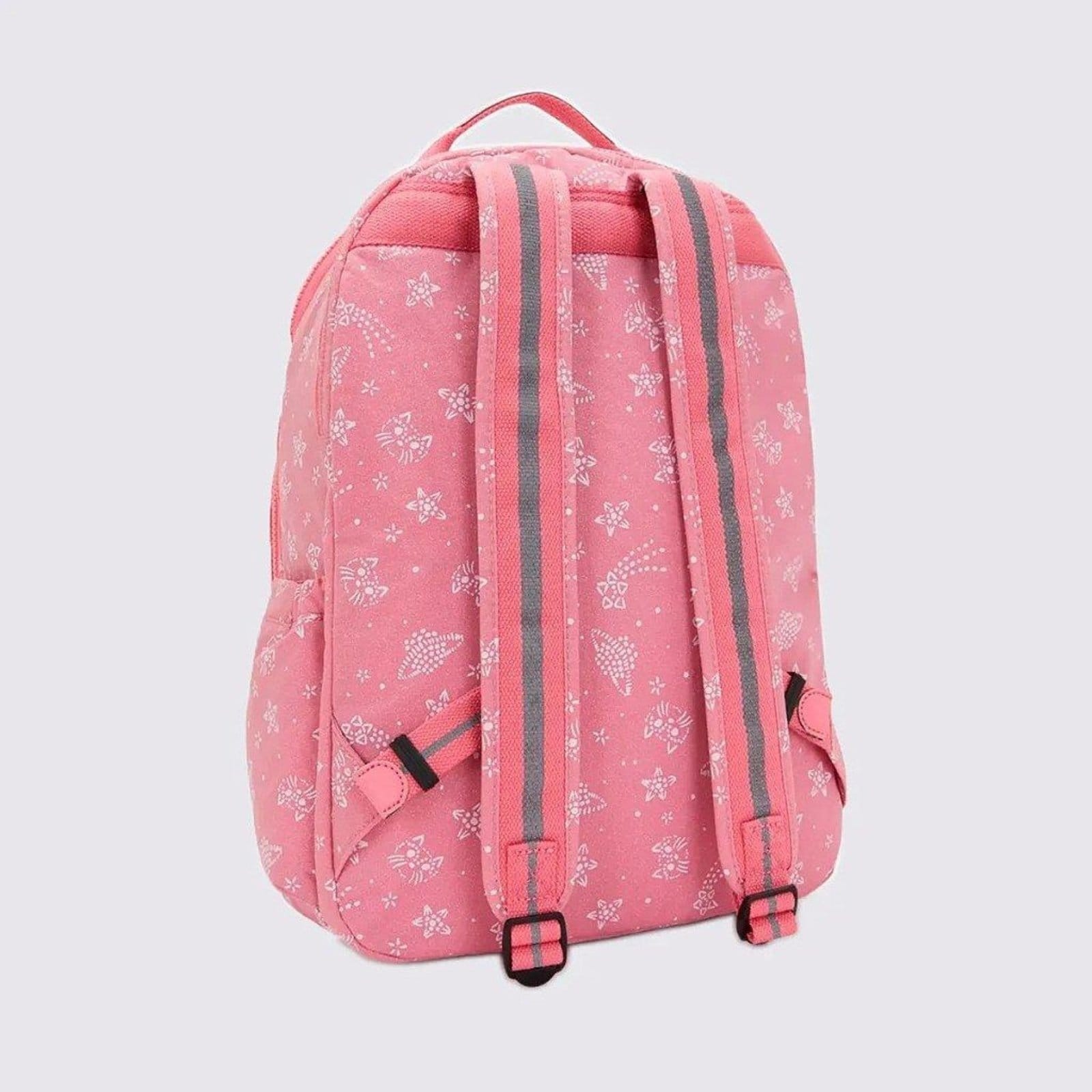 Vista 2 Mochila Kipling Seoul Lap Glitter Cats Kipling rosa