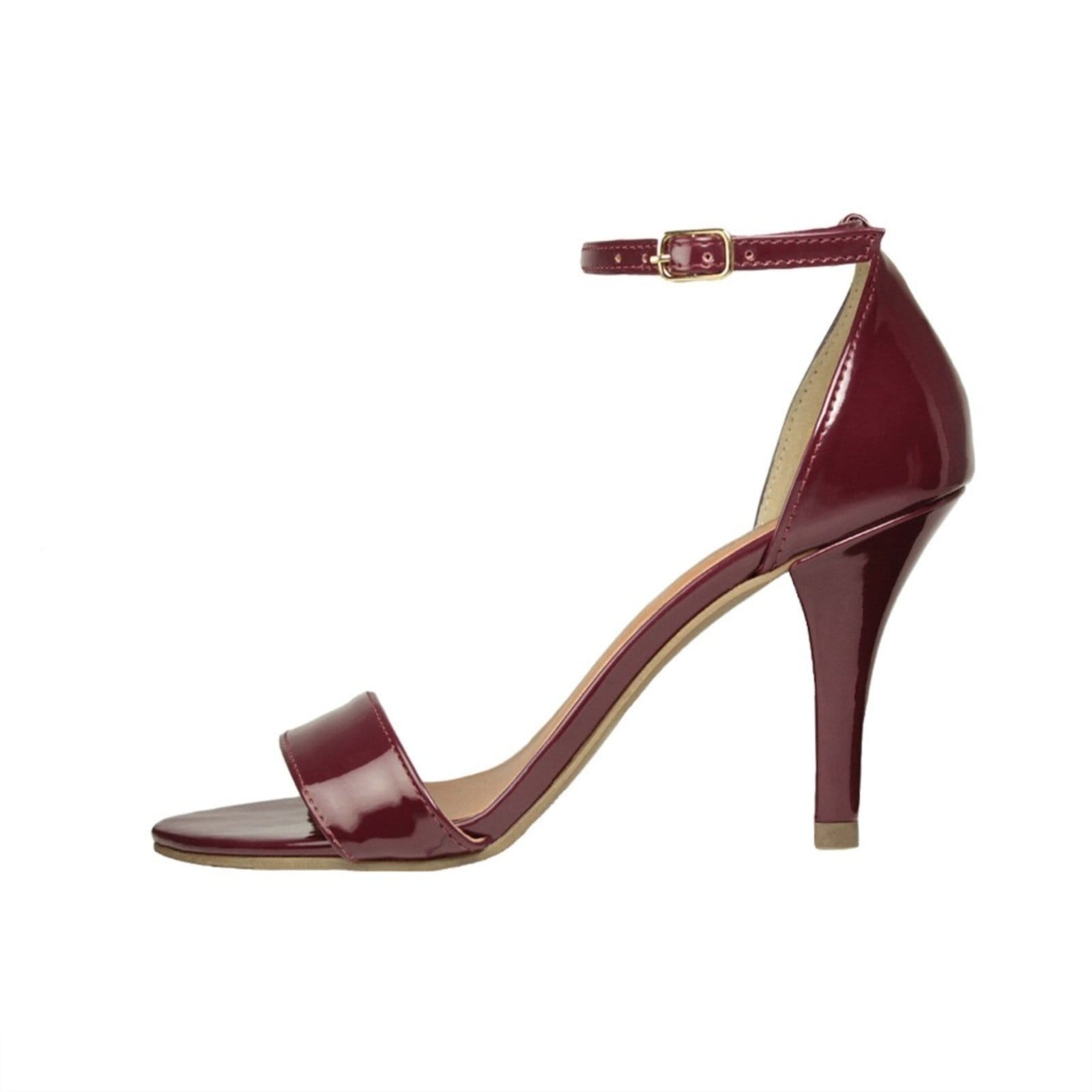 Vista 2 Sandália Troca Tira Salto Alto Fino Luiza Sobreira Verniz Bordô Mod. 1052-2 Luiza Sobreira vermelho
