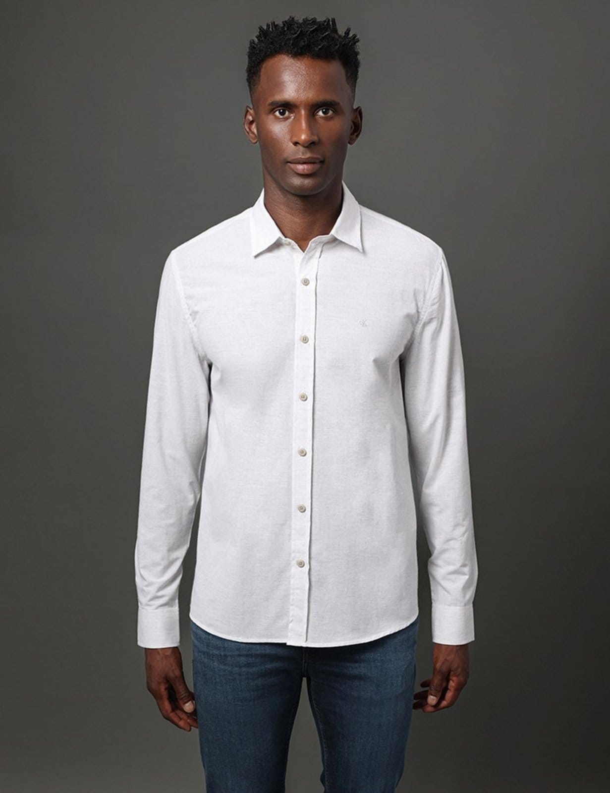 Camisa Masculina Cotton Linen Calvin Klein Jeans Claro