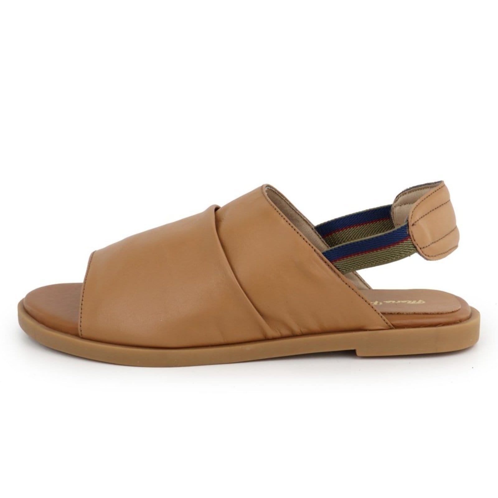 Sandália Rasteira em Couro Palmilha Extra Conforto Calce Fácil Maria Paula Coconut