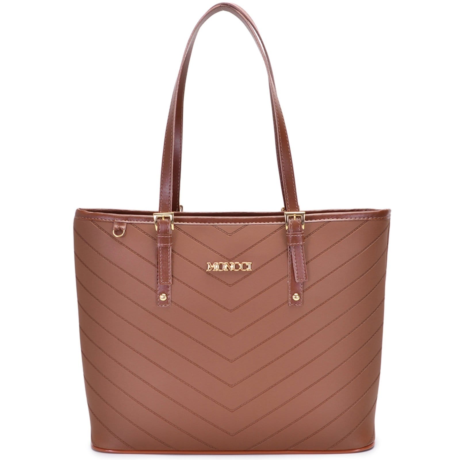 Bolsa Feminina Moncci Grande Ombro Forrada Fivela Roma Bordado