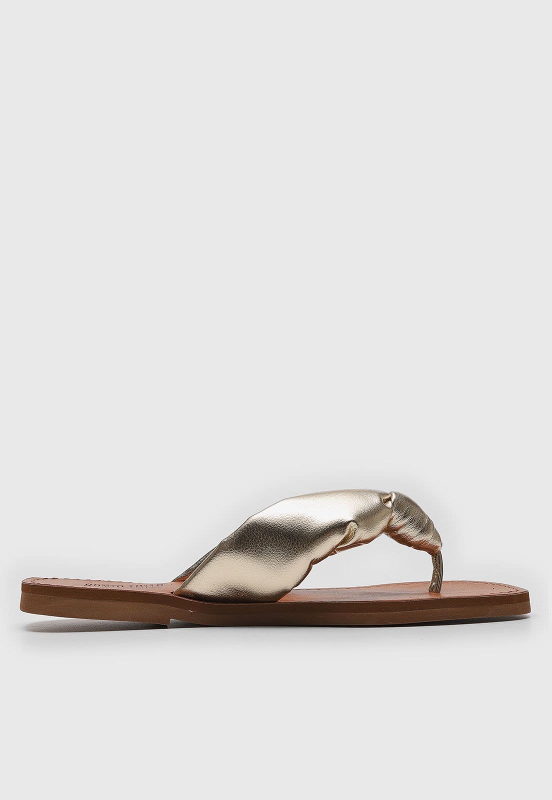 Vista 2 Rasteira Santa Lolla Puffer Dourada Santa Lolla dourado