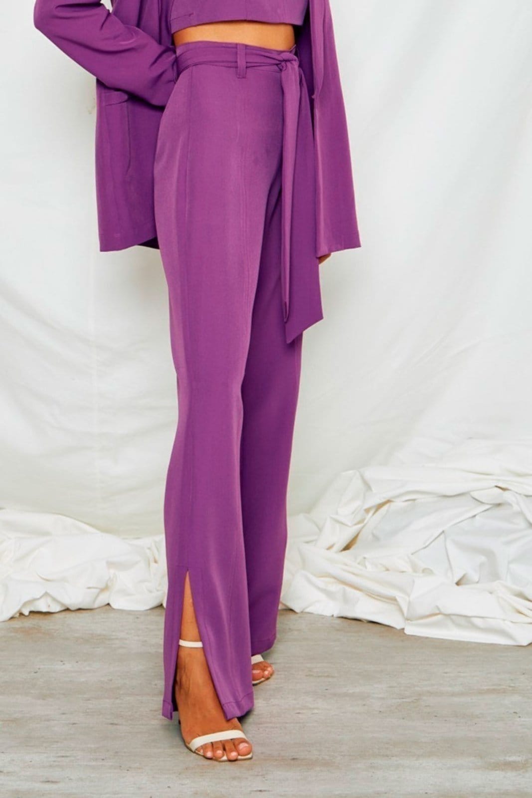 Vista 2 Calça Vanibele Reta Violeta Vanibele roxo violeta