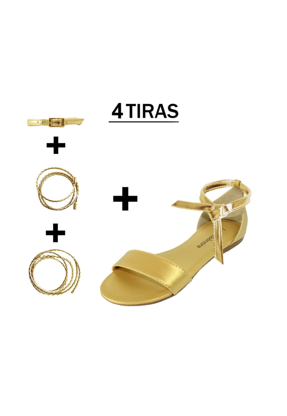 Rasteira Troca Tira Luiza Sobreira Couro Ouro Mod. 2026-2