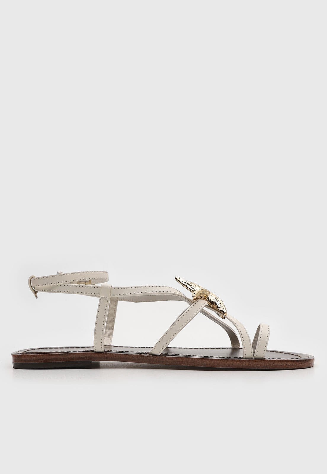 Rasteira Feminina Arezzo Tiras Fechada Off-White