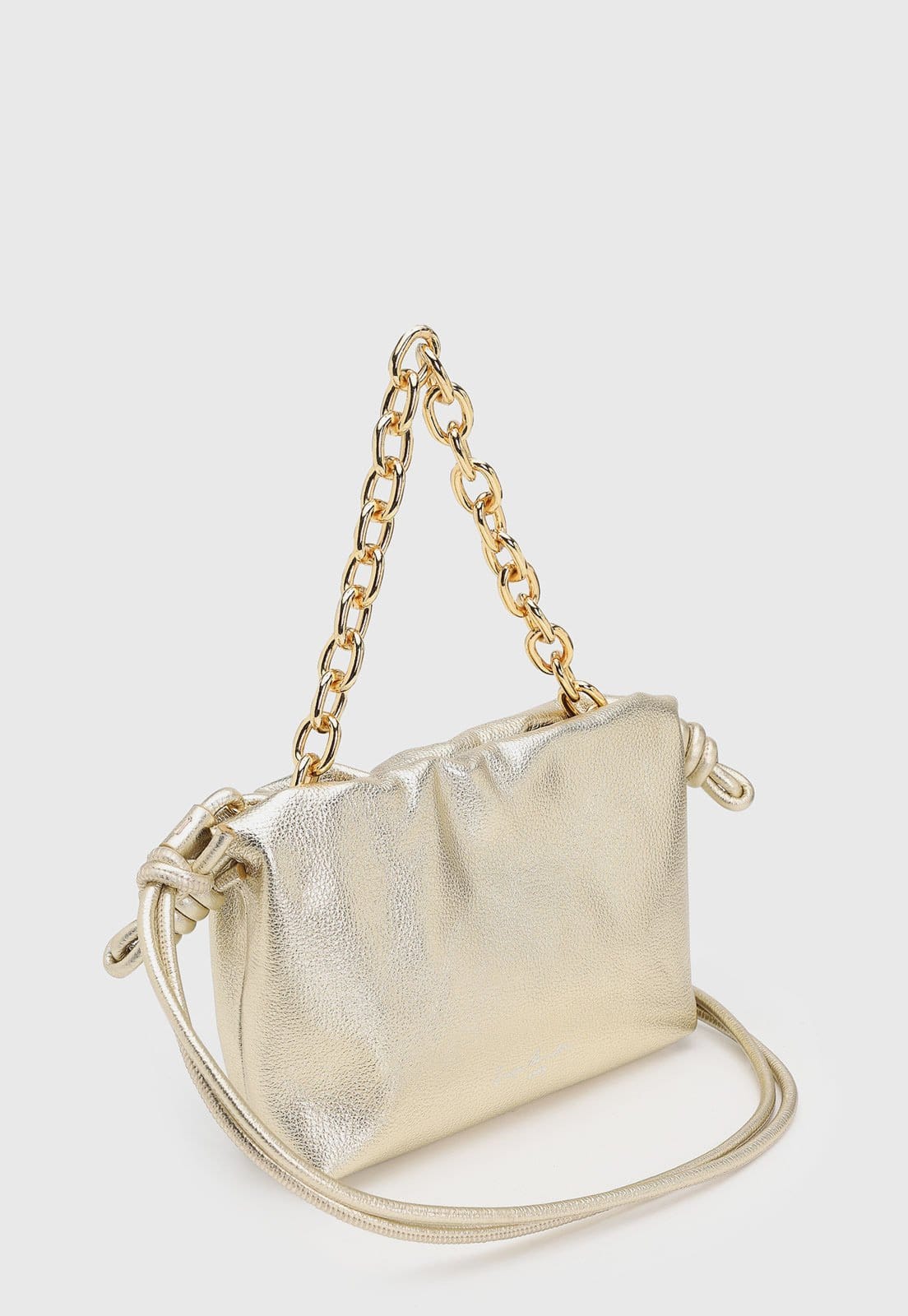 Vista 2 Bolsa Feminina Luiza Barcelos Metalizada Dourada Luiza Barcelos dourado