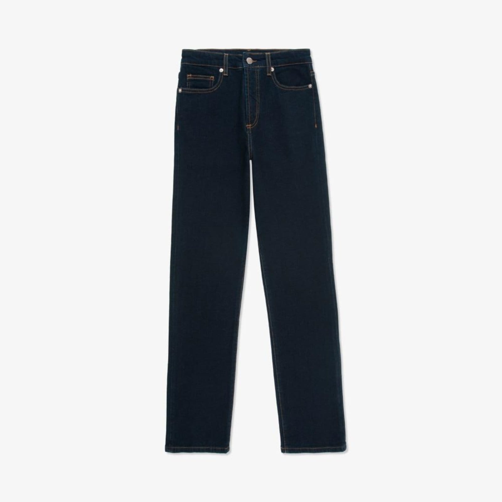 Jeans feminino Lacoste straight fit em algodão com stretch