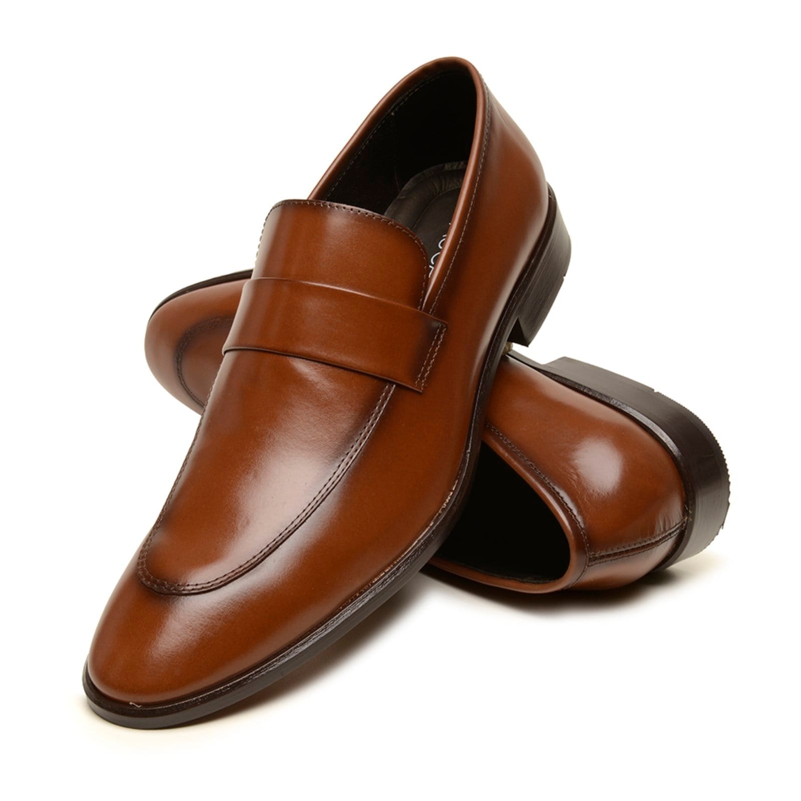 Sapato Masculino Couro A. Andrade Social Casual Mocassim Sola De Couro Conforto