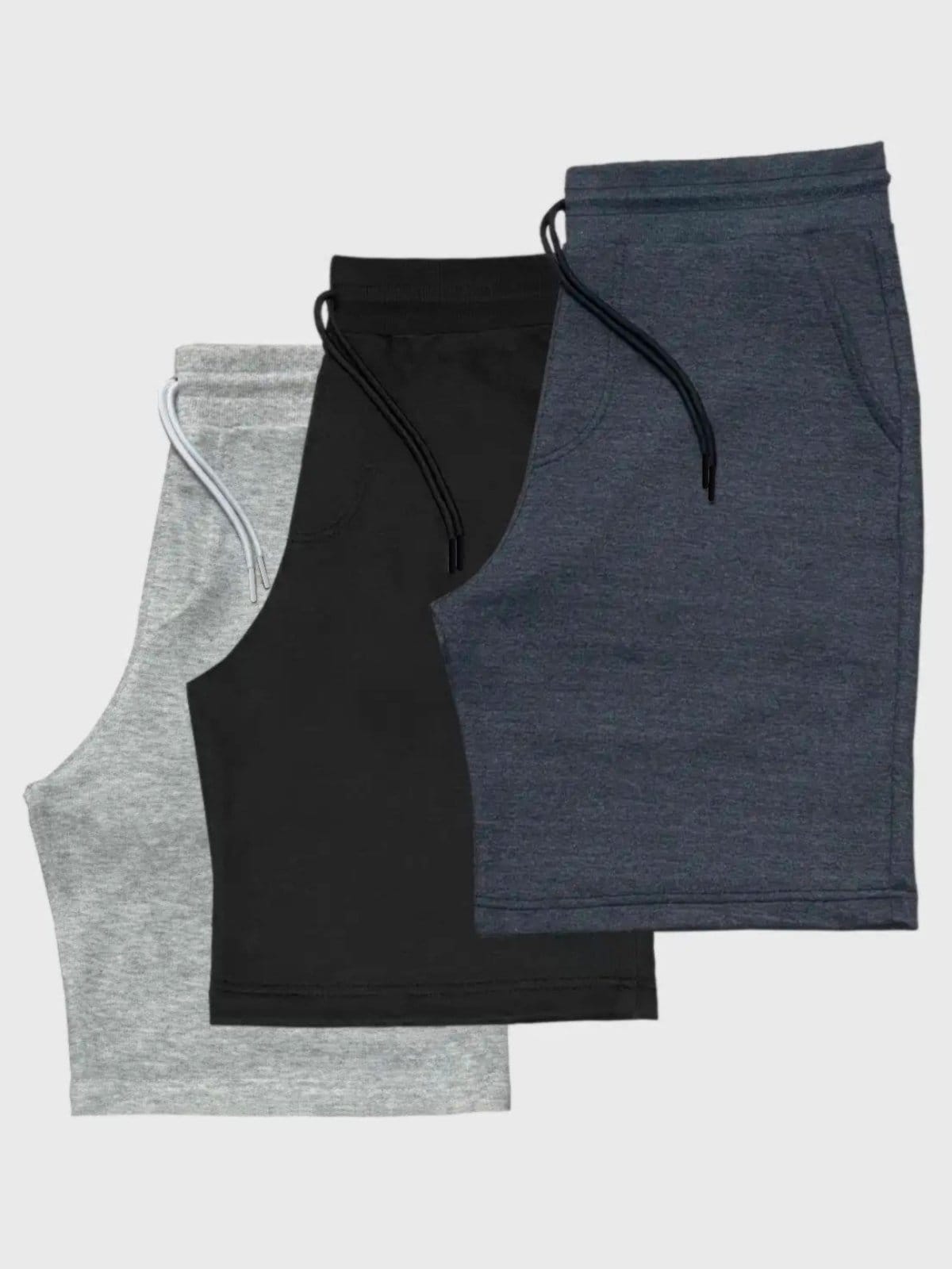 Kit 3 Bermudas Masculinas Shorts Moletinho Benellys Claro Chumbo