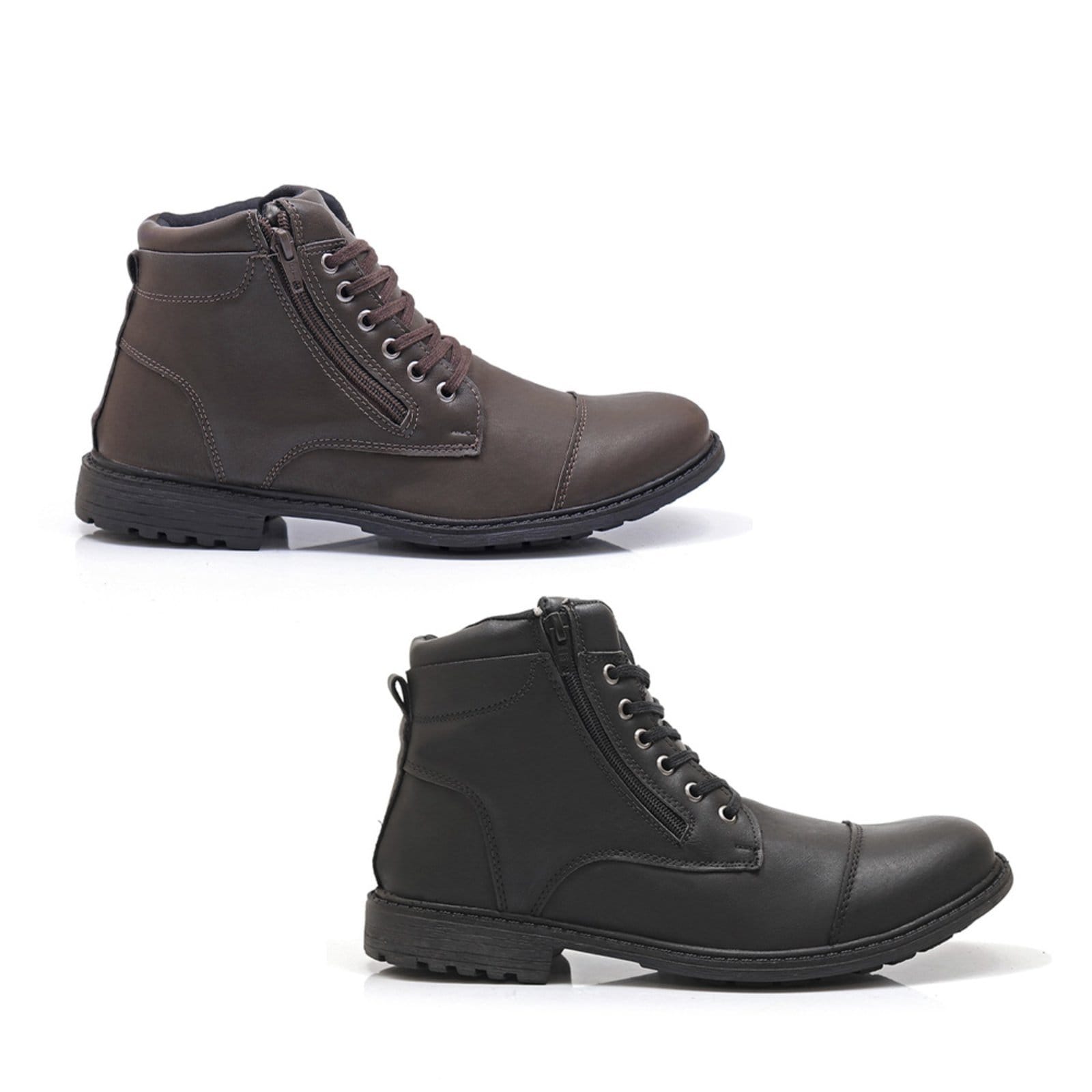 2 Pares Bota Masculina Bredeni com Zíper Capital Preto/Marrom