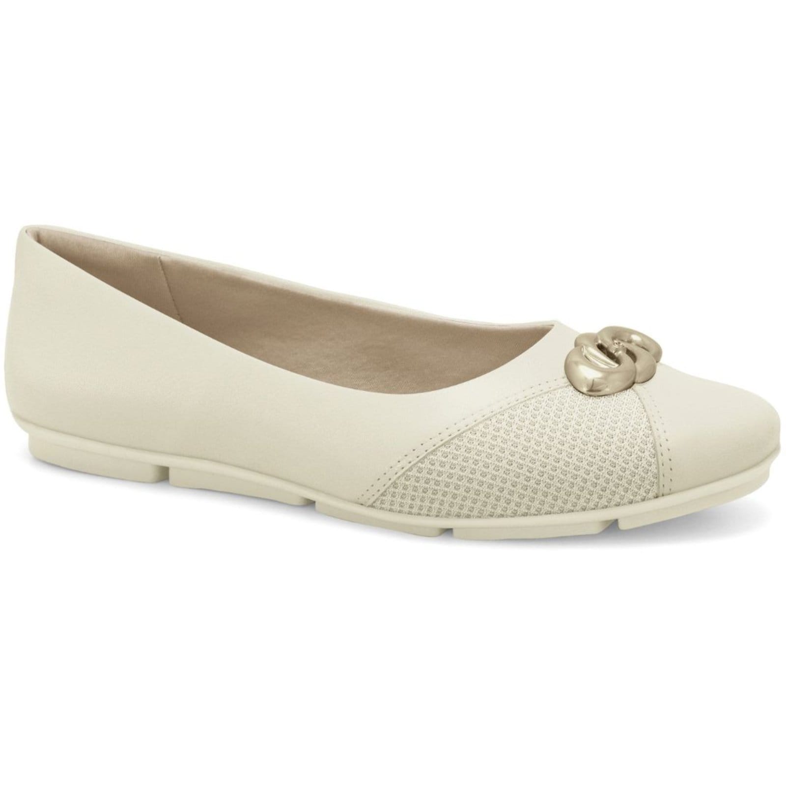 Sapatilha Feminina Creme Anatômica Comfortflex 2563402-4