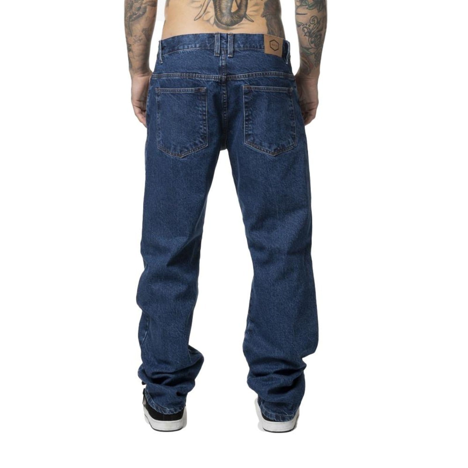 Vista 2 Calça RVCA Jeans Weekend Denim Dark Indigo WT24 Azul Escuro RVCA azul denim