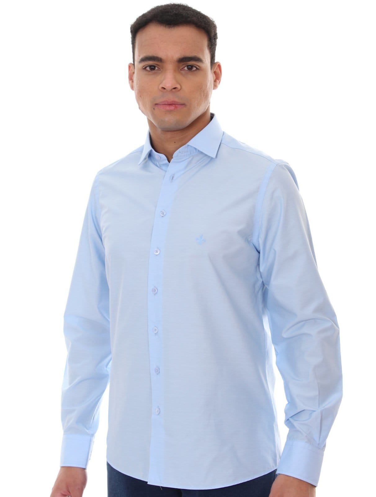 Camisa Dudalina Masculina Slim Tricoline Lisa Médio