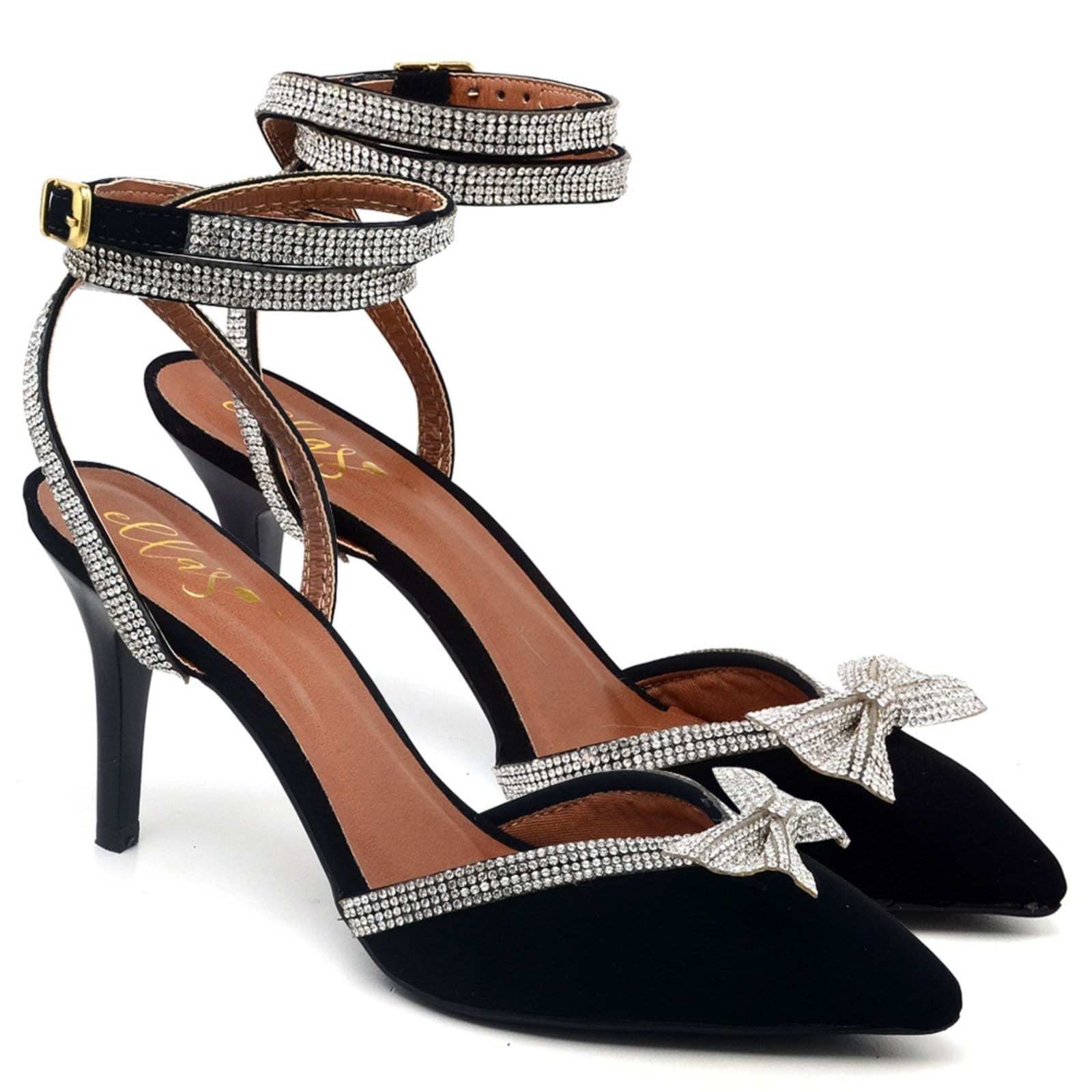 Scarpin Salto Médio com Strass Nobuck Ella's