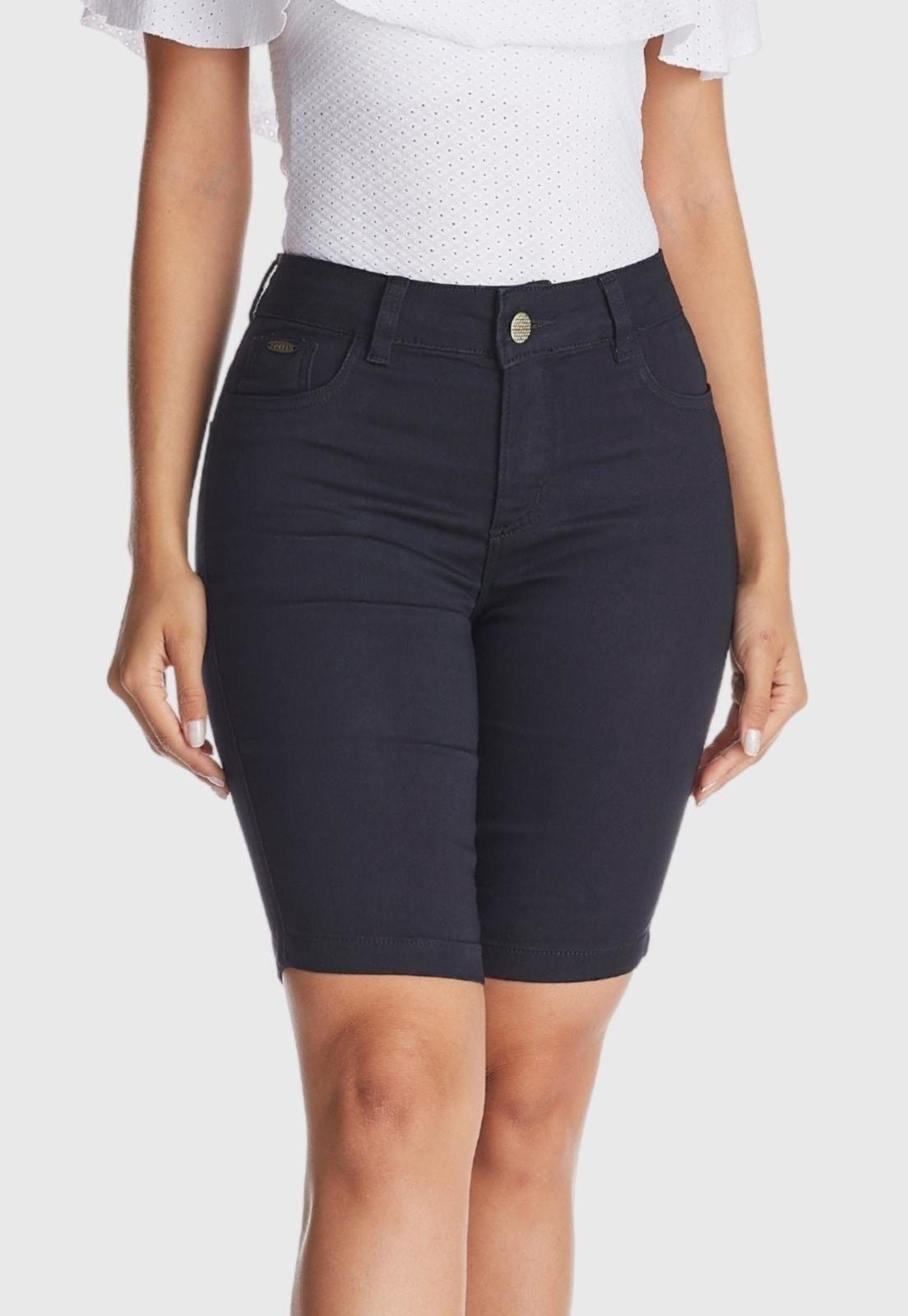 Bermuda Jeans Zuren Ciclista Preta