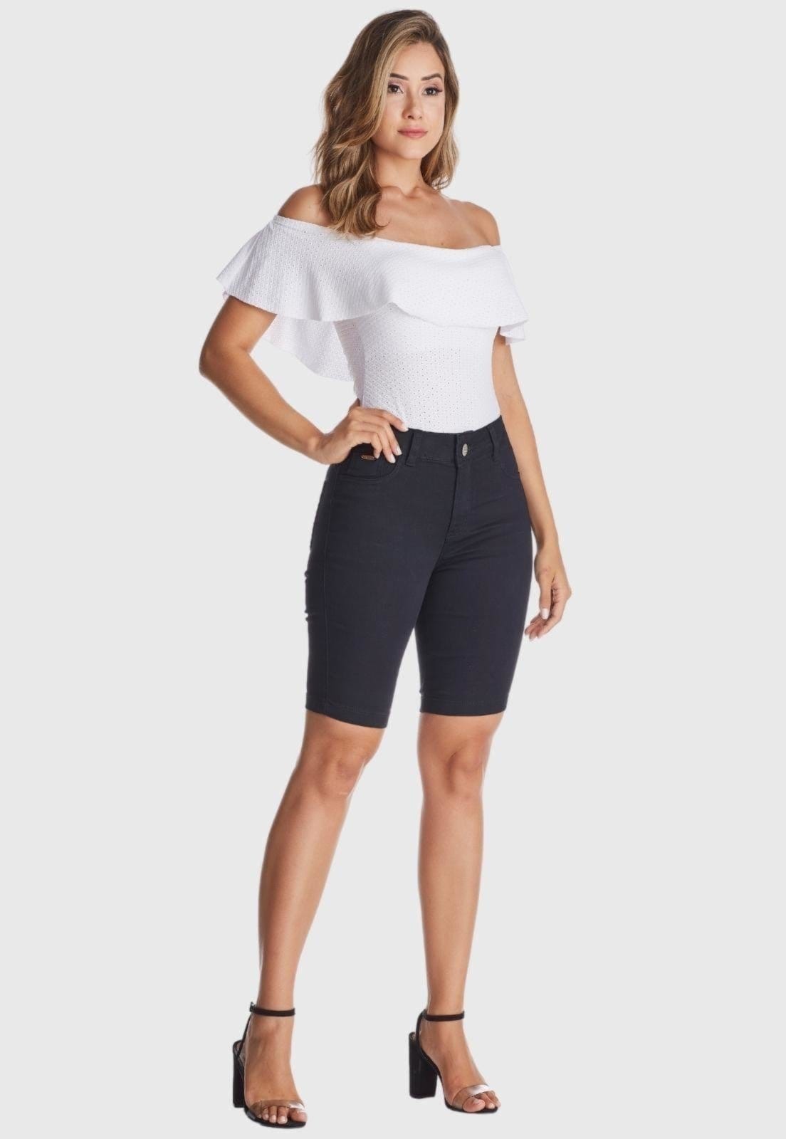 Bermuda Jeans Zuren Ciclista Preta - 2