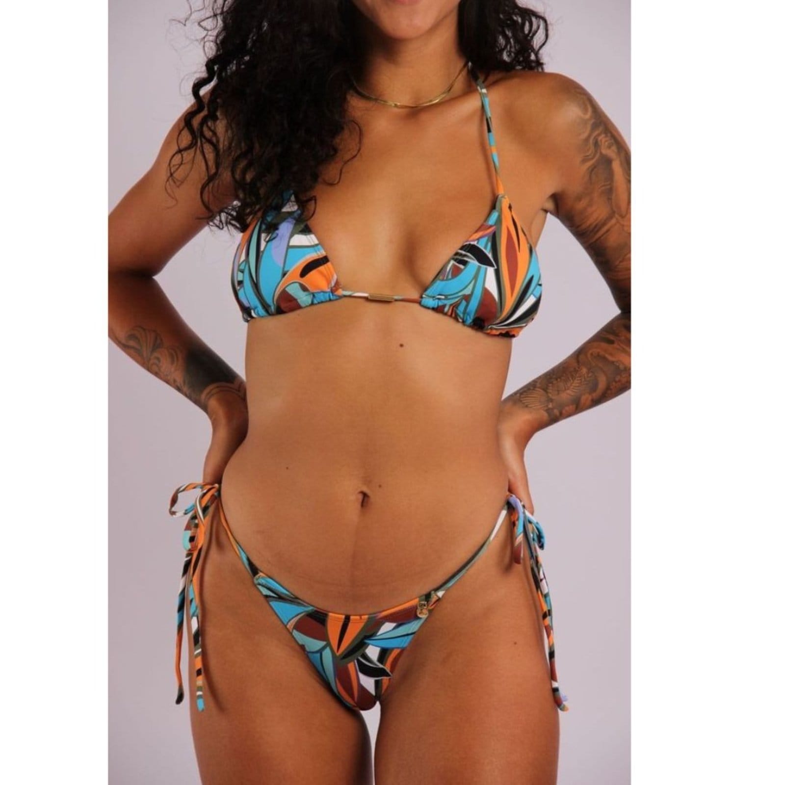 Vista principal 2211 - Top Biquíni Cortininha Amazonia - Duna Casual DunaCasual estampado