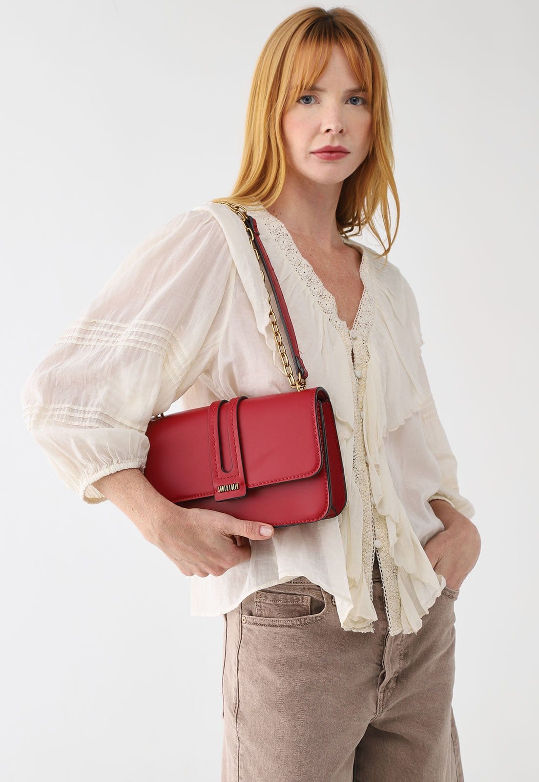 Bolsa Feminina Santa Lolla Corrente Vermelha