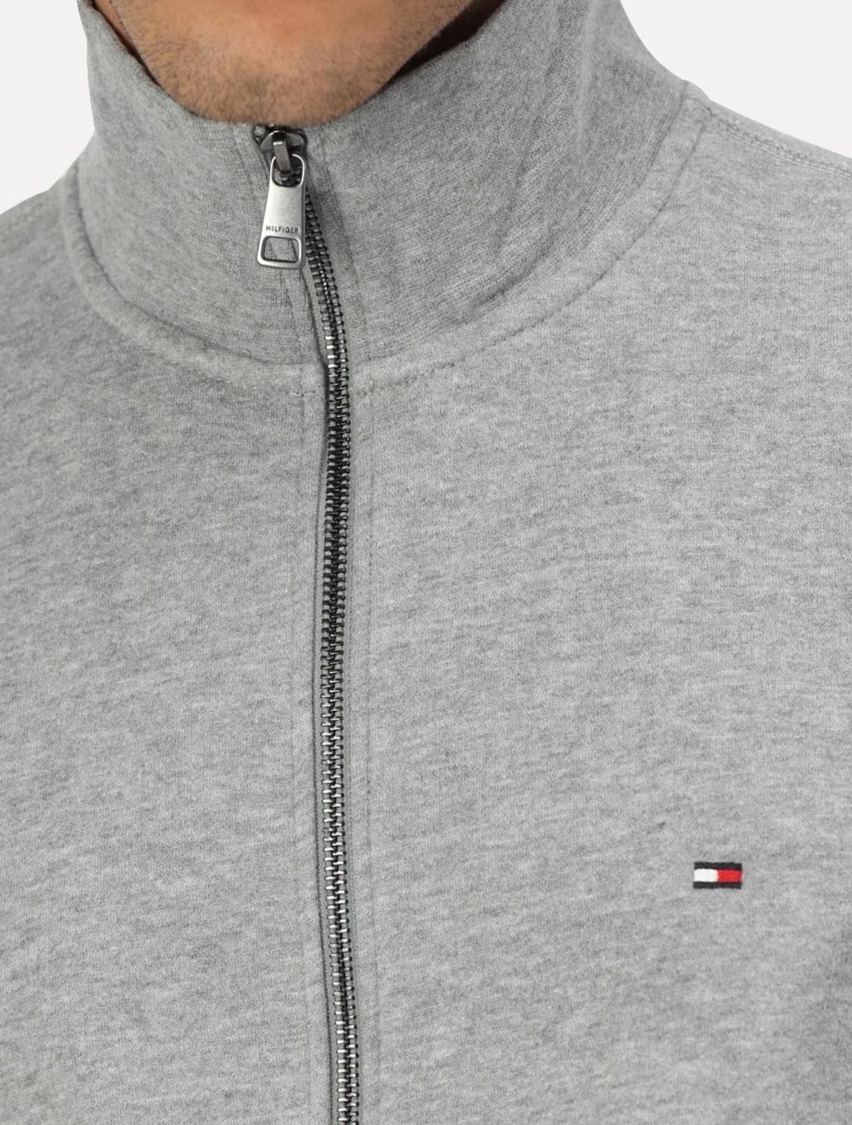 Vista 2 Moletom Tommy Hilfiger Masculino Essential Terry Zip-Thru Mescla Tommy Hilfiger cinza