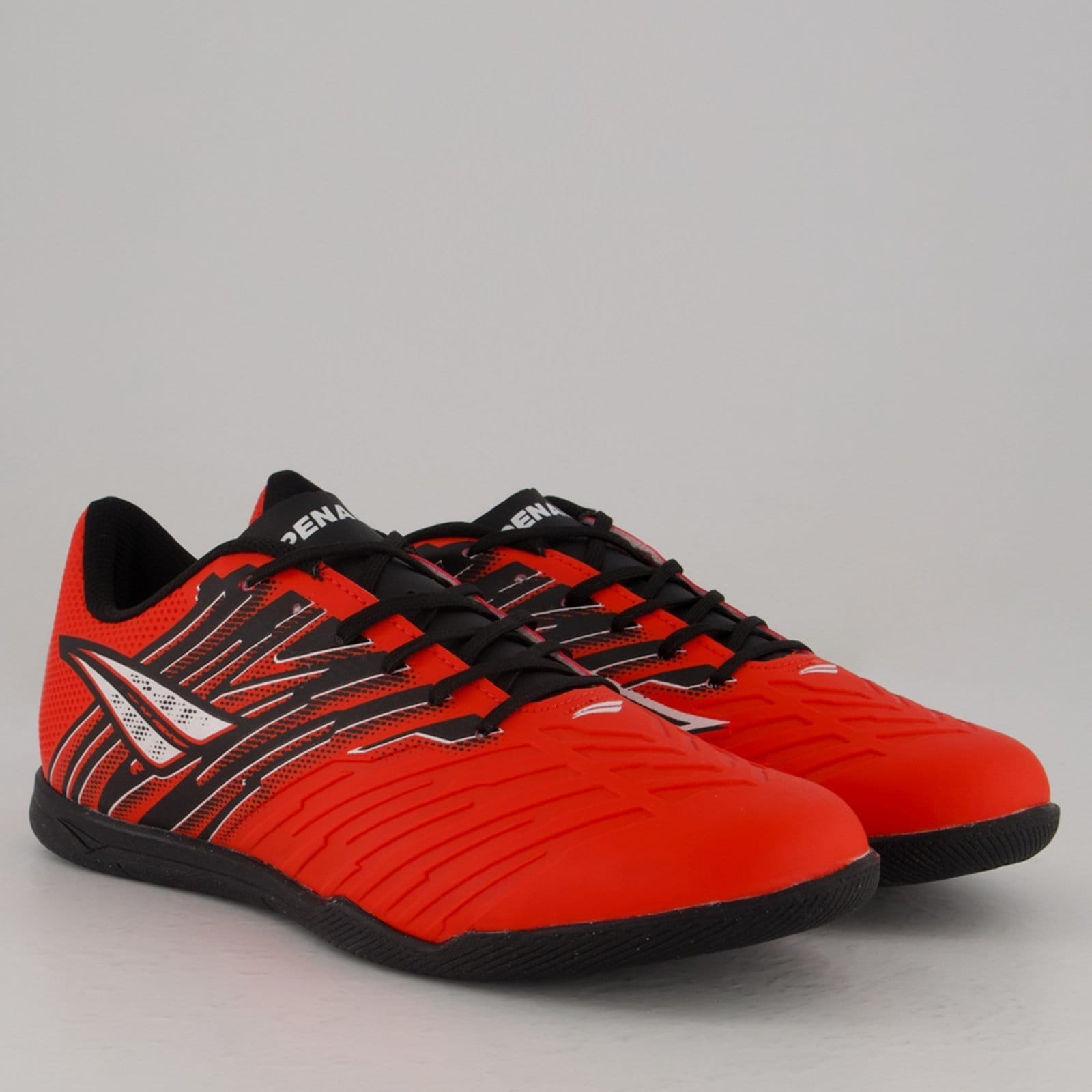 Vista 2 Chuteira Penalty Furia Y-4 Futsal Vermelha e Preta Penalty vermelho