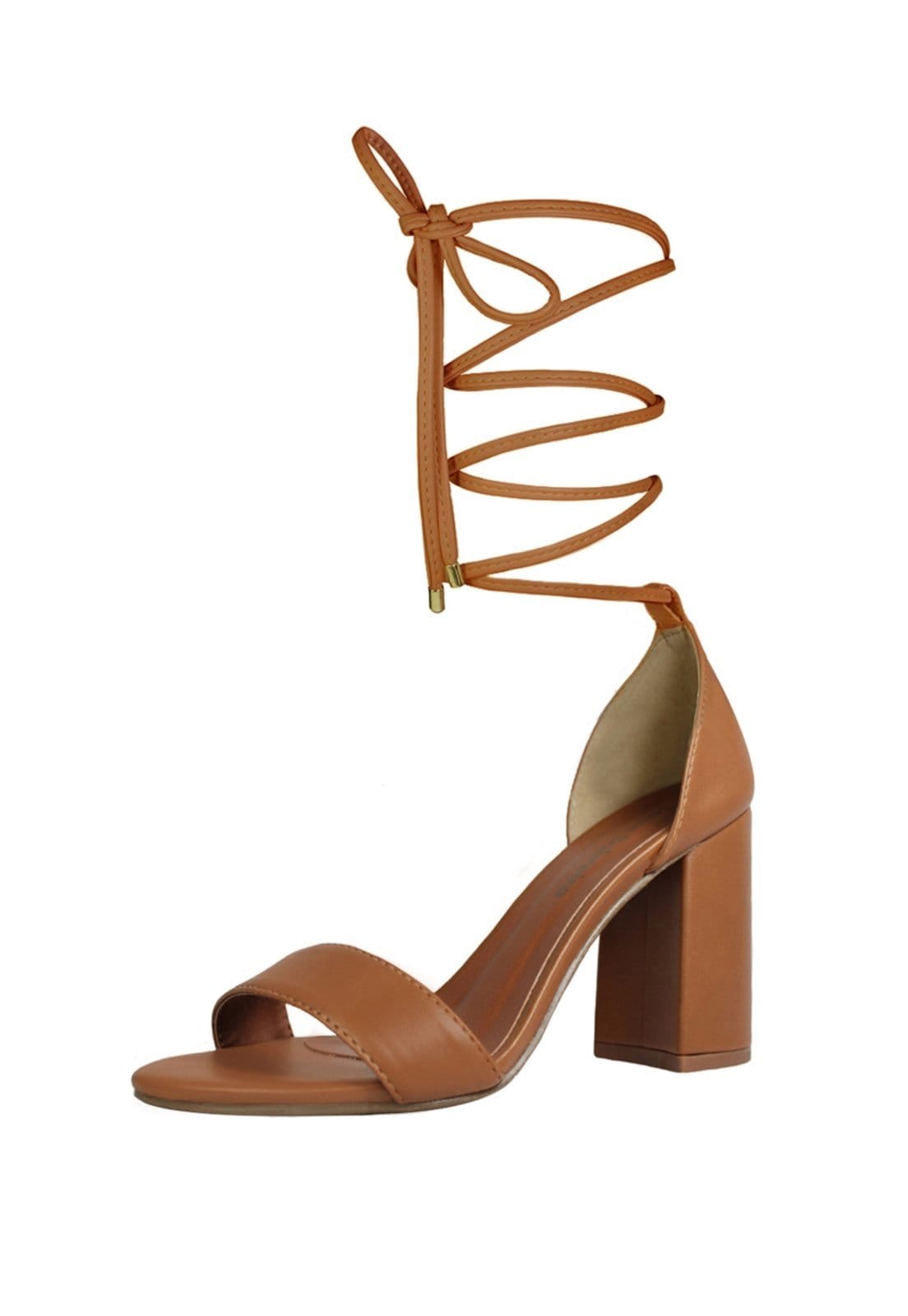 Vista 2 Sandália Troca Tira Salto Alto Grosso Luiza Sobreira Mod. 2064-2 Luiza Sobreira caramelo