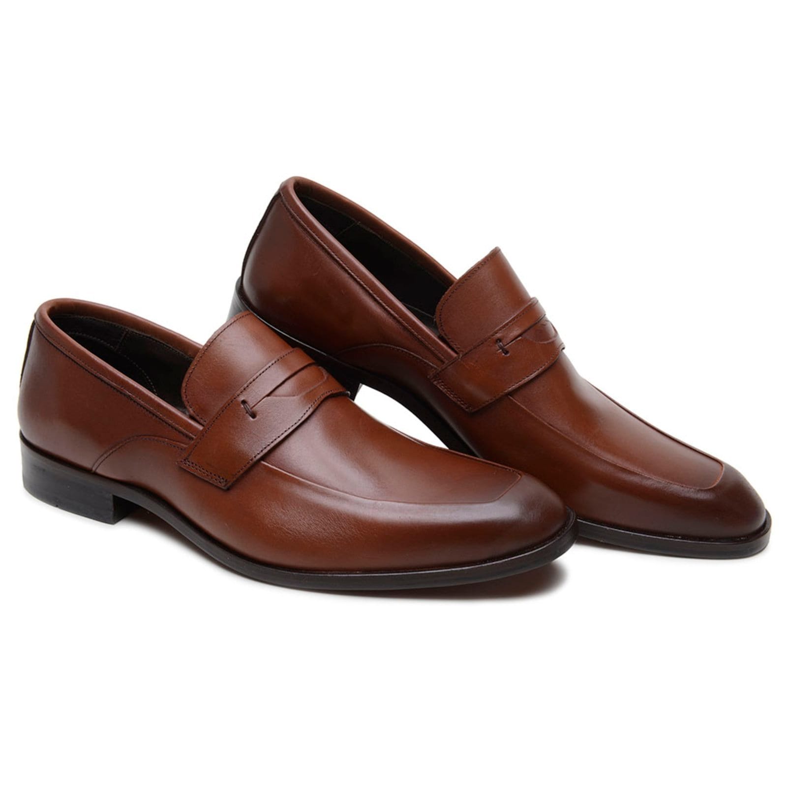 Vista 2 Sapato Masculino Social Anna Andrade Oxford Mocassim Sola de Couro Derby Loafer Casual Whisky Anna Andrade marrom