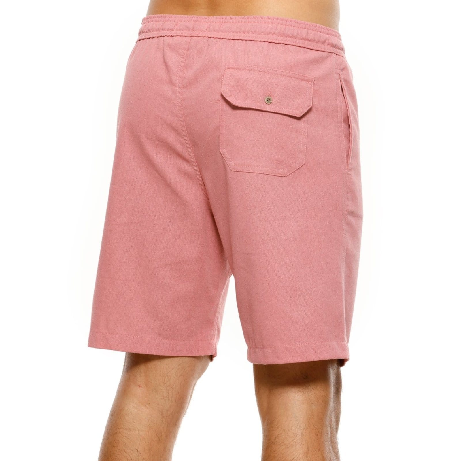 Vista 2 Bermuda Masculina Passeio Linho Desing VLCS VLCS VIOLAÇÕES rosa
