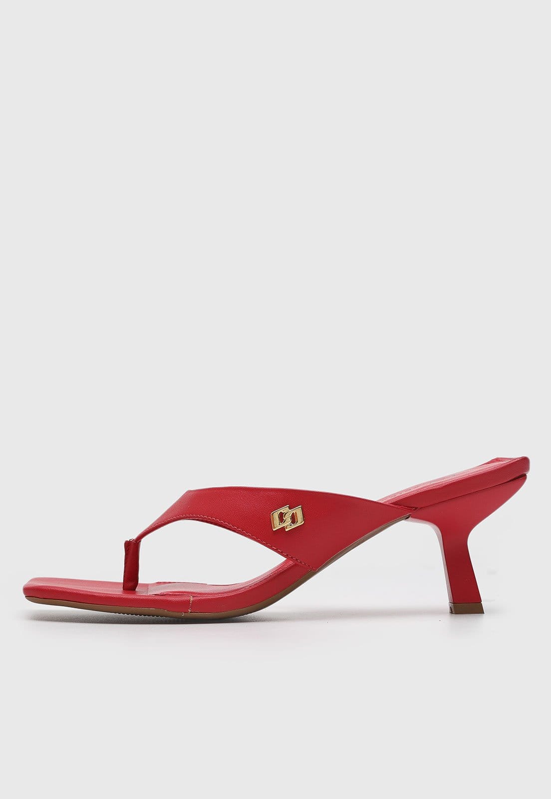 Sandália Feminina Colcci Salto Médio Quadrado Vermelha
