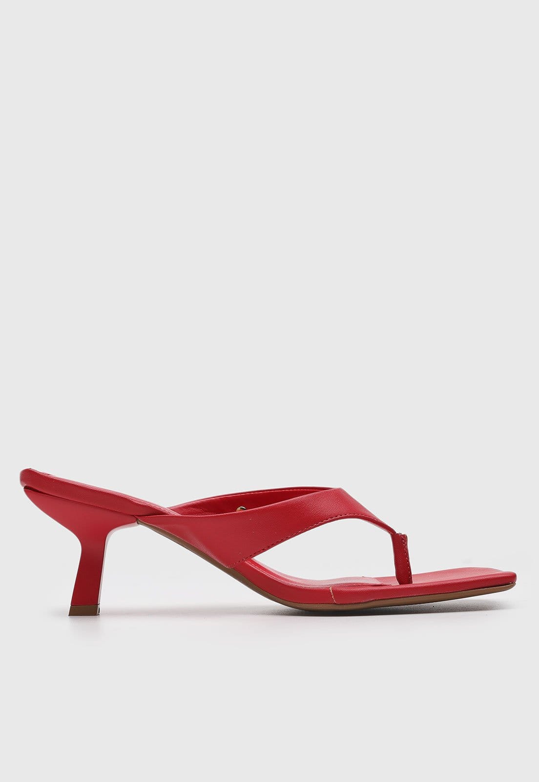 Vista 2 Sandália Feminina Colcci Salto Médio Quadrado Vermelha Colcci vermelho