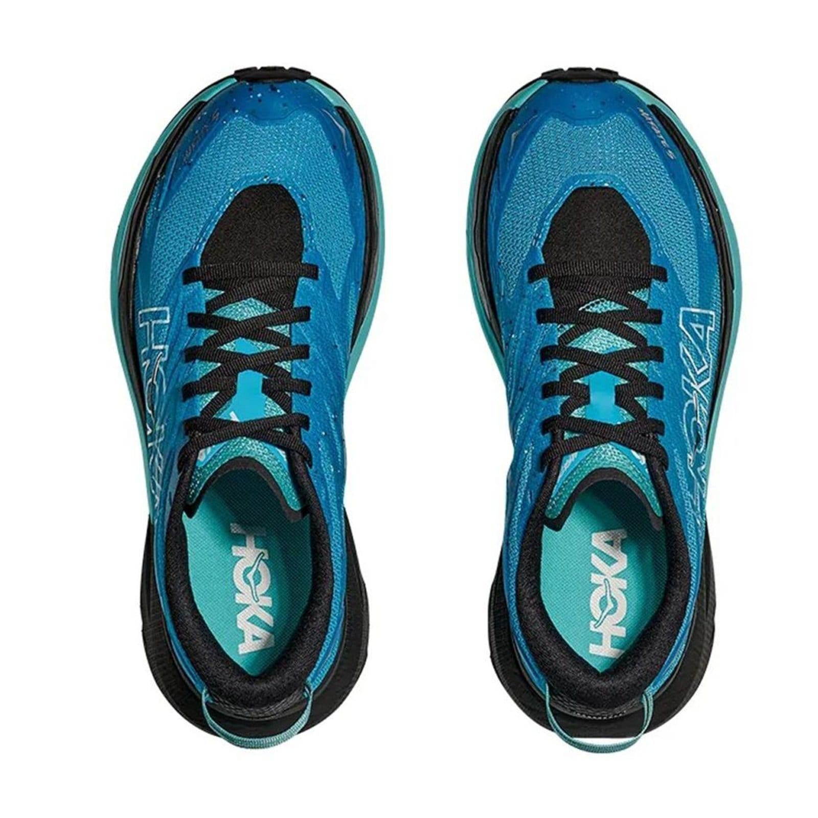 Vista 2 Tênis Hoka Mafate 5 Masculino Skyward Blue/Black HOKA azul blue