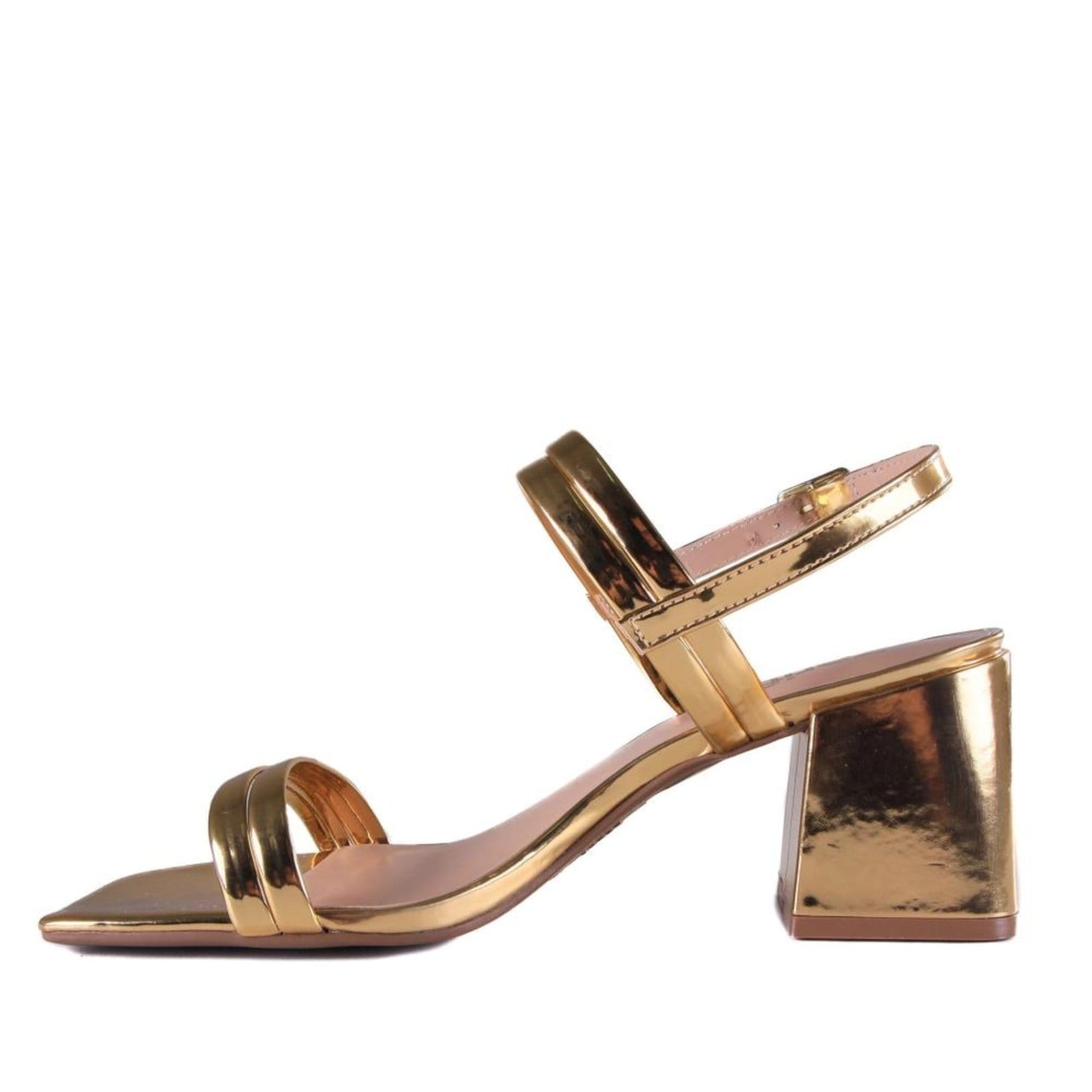 Vista 2 Sandália Feminina Zariff Metalizada 1440-03 Espelhado Ouro Zariff incolor