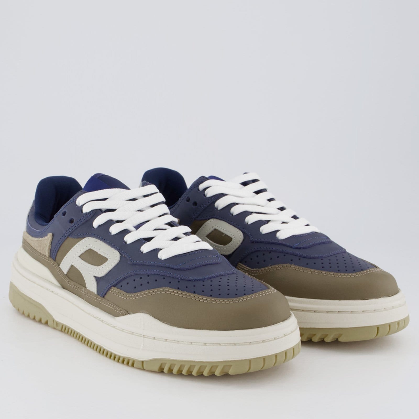 Vista 2 Tênis Reserva R-Broox Caqui e Cinza Reserva azul marinho caqui