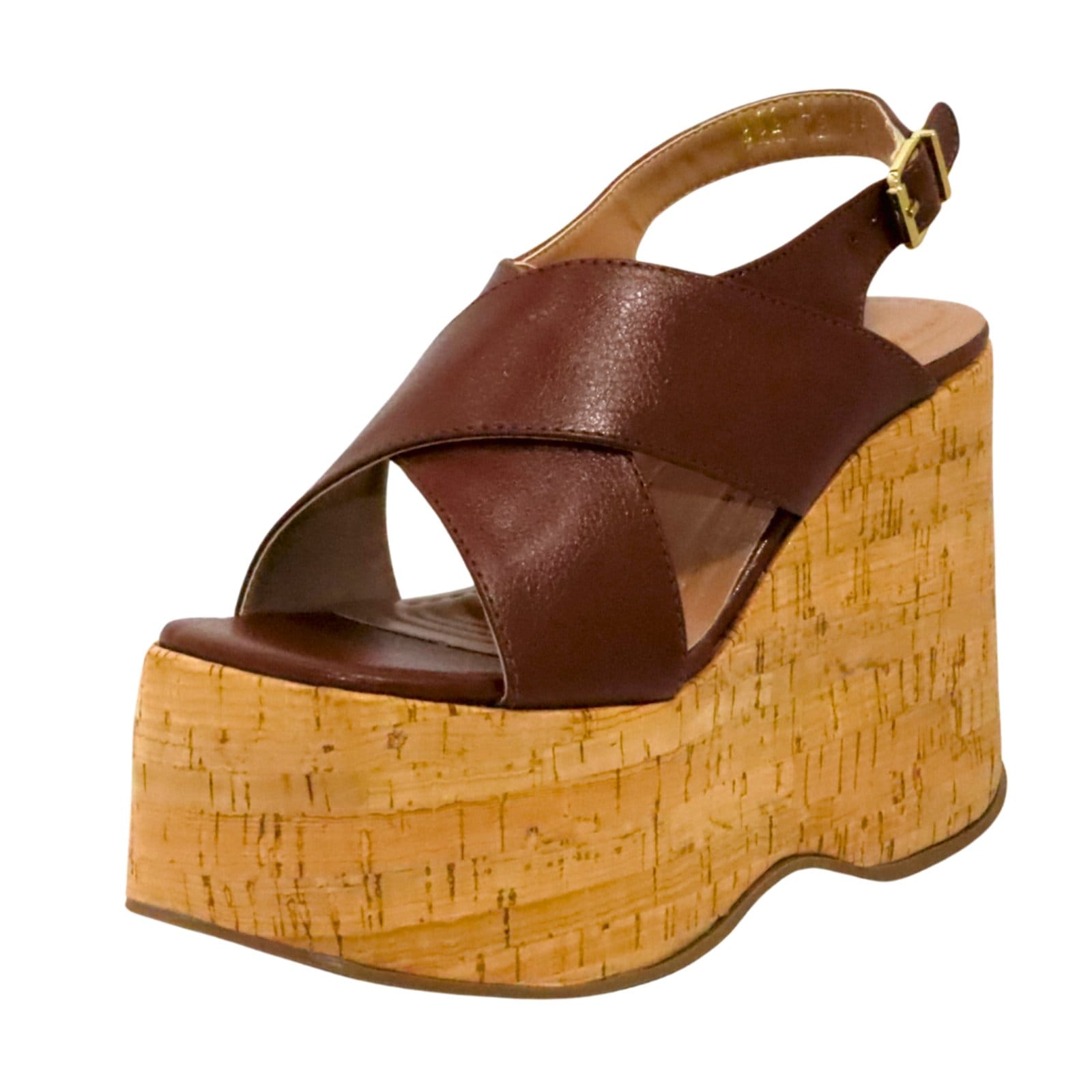Sandália Feminino Anabela Cortiça Plataforma 182175 Floter Cacau