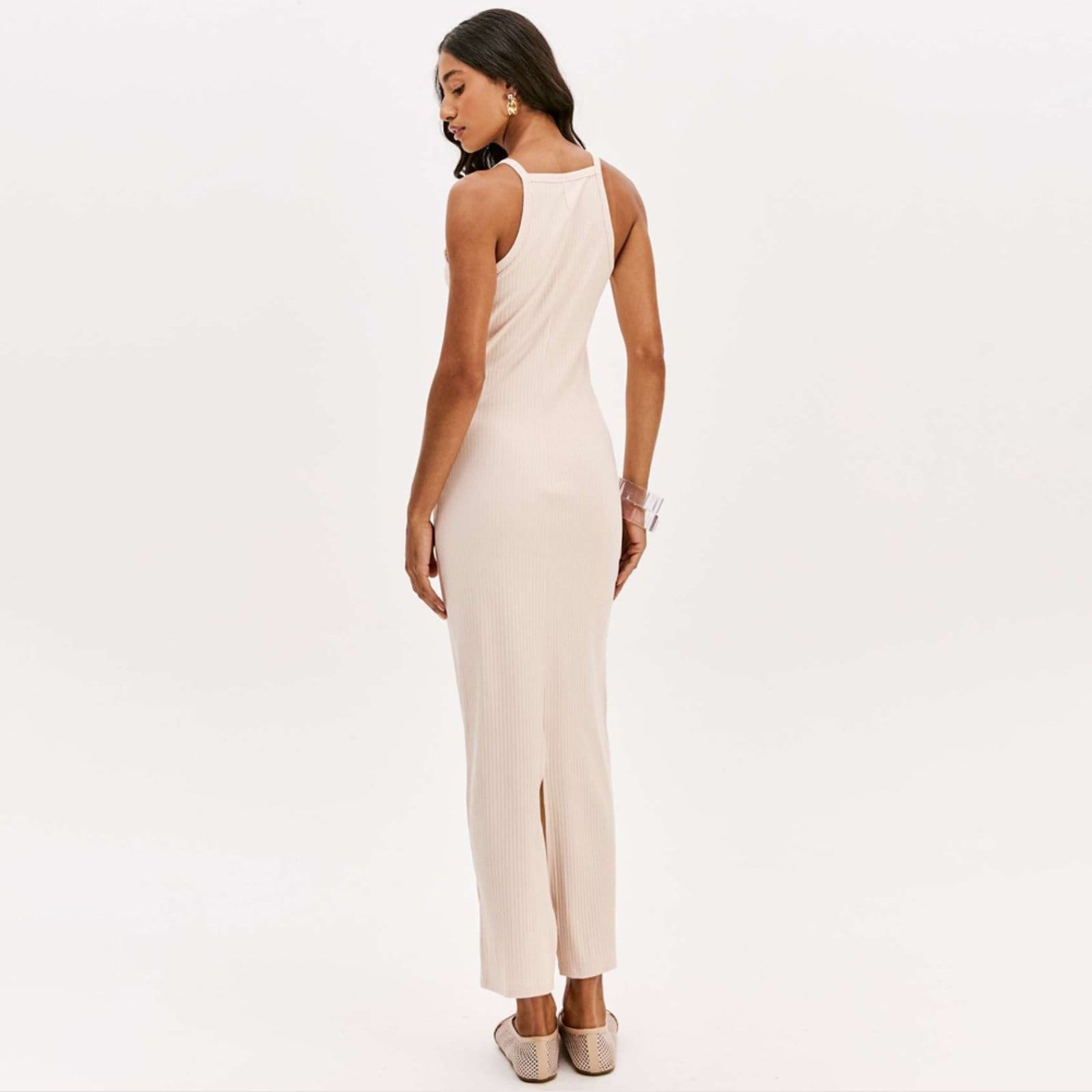 Vista 2 Vestido Super Mid Easy Lança Perfume Alça Pr26 Feminino Easy Lança perfume bege