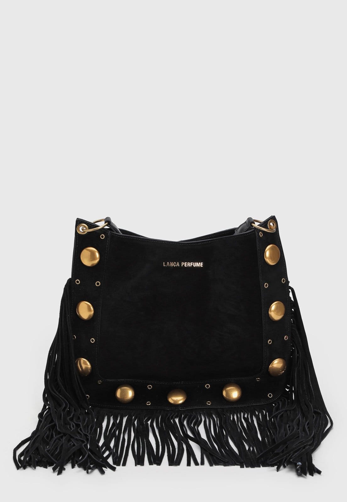 Bolsa Feminina Lança Perfume Franjas Preta