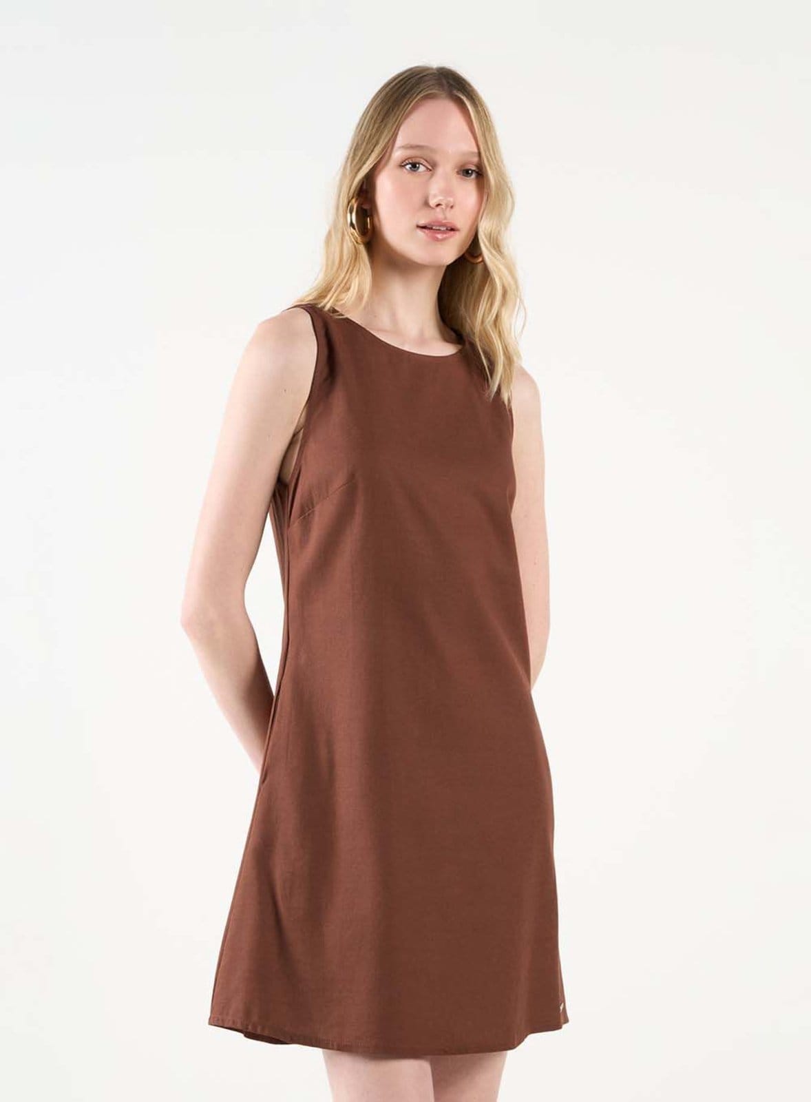 Vestido Curto Evasê Comfort Colcci CLC Truffle